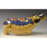 A Royal Crown Derby paperweight Hippopot