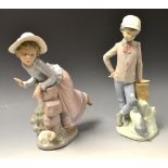 Nao figures - girl and boy with puppies