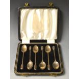 A set of six Art Deco silver coffee spoo