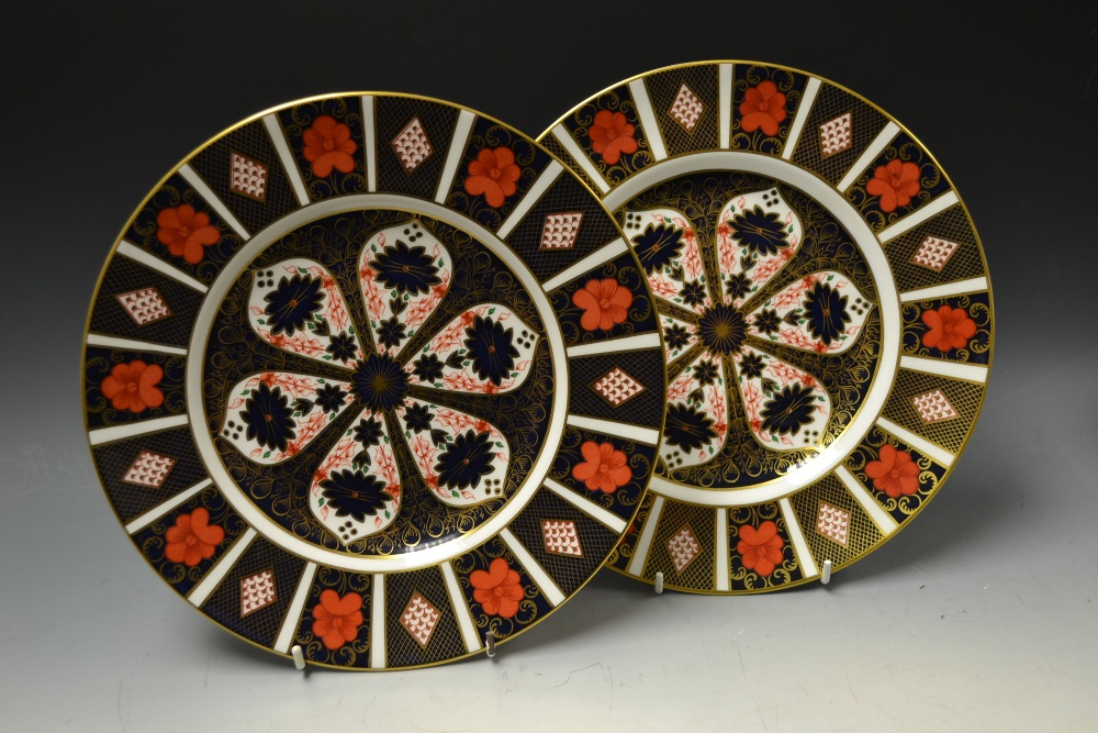 A pair of Royal Crown Derby Imari 1128 p