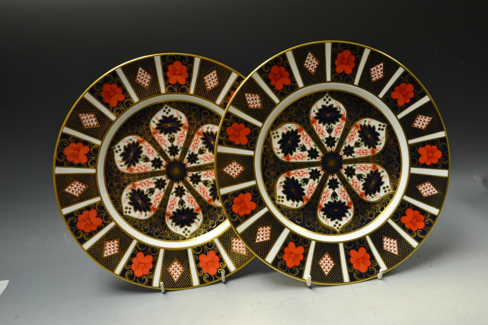 A pair of Royal Crown Derby Imari 1128 p