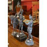 A pair of 19th/20th century spelter figu