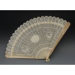 A Cantonese ivory brisé fan, the fretwor