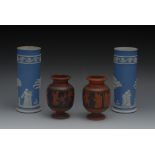 A pair of Wedgwood Jasperware cylindrica