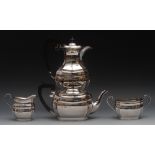 An Elizabeth II silver four piece boat s