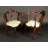 A pair of late 19th century mahogany sal