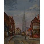 Michael Crawley Queen Street, Derby signed, watercolour, 26cm x 21cm