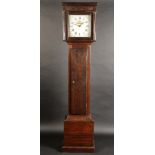 A George III oak longcase clock, 28cm sq