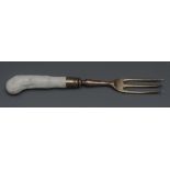 A Bow Blanc de Chine fork haft, moulded