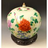 A 19th century Chinese ovoid vase and co