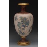 A Doulton Burslem pedestal ovoid vase, t