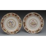 A pair of  Derby shaped circular plates,