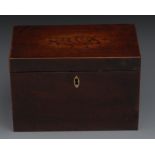 A George III mahogany rectangular tea ca