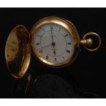 An Edwardian 18ct gold hunter pocket wat