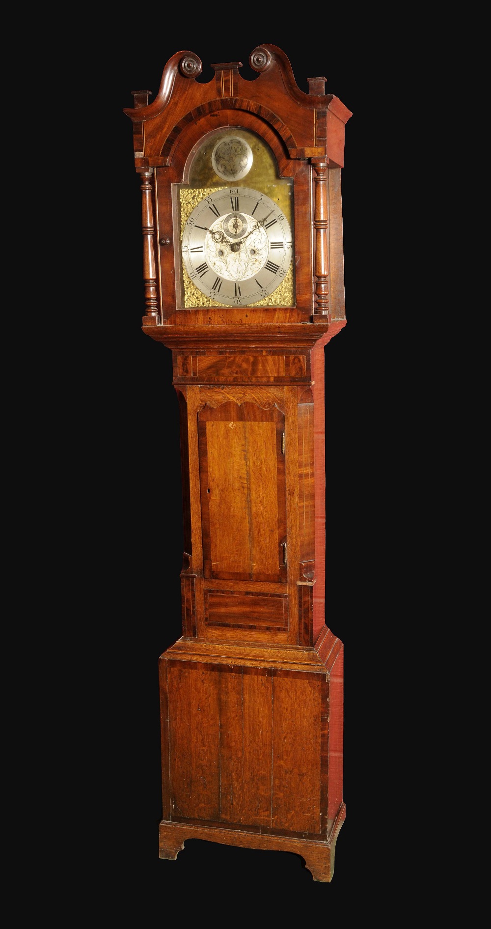 A George III oak longcase clock fitted w