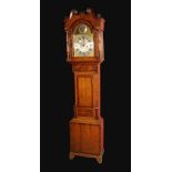 A George III oak longcase clock fitted w