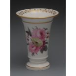 An English Porcelain flared cylindrical