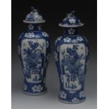 A pair of Chinese baluster vases, decora
