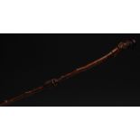 A 19th century folk art walking cane, th