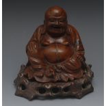 A Chinese boxwood carving, of the rotund