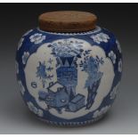 A Chinese ovoid ginger jar, painted in u