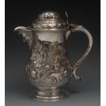 A Victorian silver baluster beer flagon,