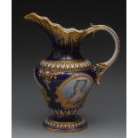 A 19th century Sevres ogee jug, painted