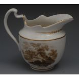 A  Pinxton ovoid cream jug, painted in s