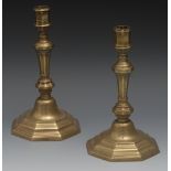 A pair of early 18th century brass octag