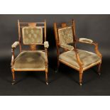 A pair of late Victorian rosewood and ma