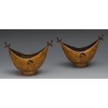 A pair of 19th century lacquered bronze