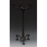 A 19th century bronze five-light candela