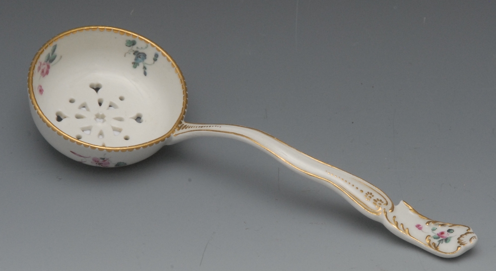 A Chelsea Derby ladle, painted with flow