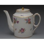 A Paris porcelain cylindrical teapot and