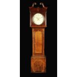 A George III oak longcase clock, 33cm ro