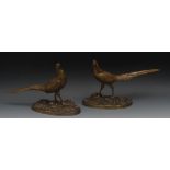 French/Austrian School (19th century), a pair of gilt and cold painted bronzes, of a Chinese