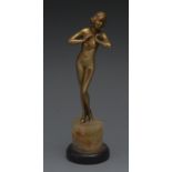 Josef Lorenzl, a gilt bronze, of a femal