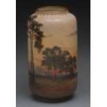 A Royal Doulton cylindrical vase, well p