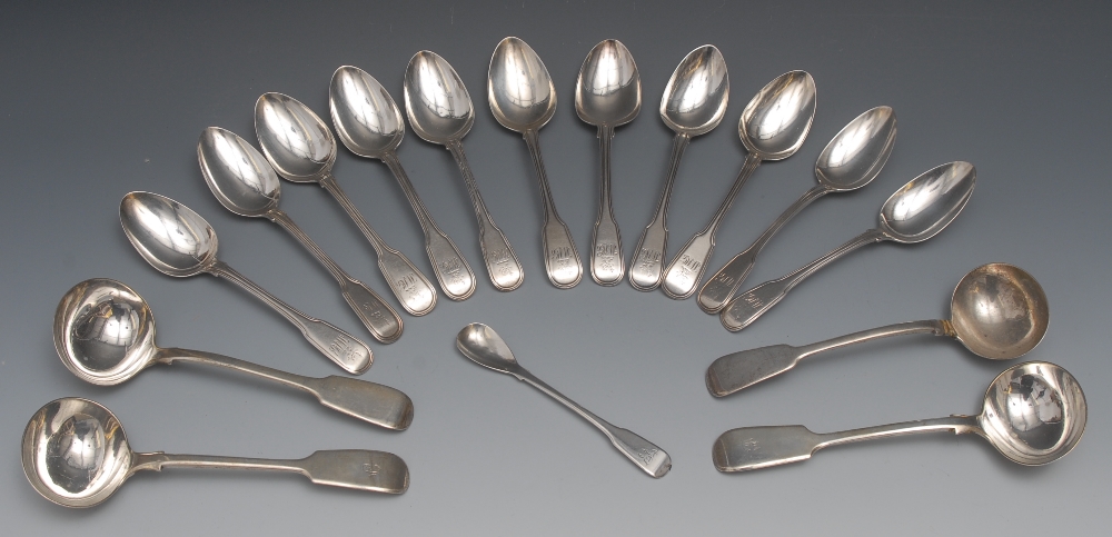 A set of eleven George III silver Fiddle