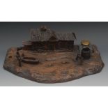 A Black Forest novelty inkstand, as a fa