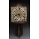 An early 18th century clock movement, 25.5cm circular brass dial inscribed Jno Seymour, Wantage,
