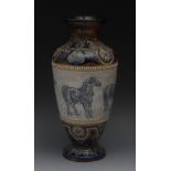 A Doulton Lambeth stoneware vase, by Han