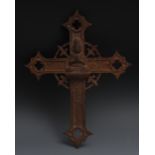 A Japanese Nambam iron cross, cast with