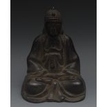 Chinese School, a bronze, of Buddha, sea