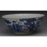 A Chinese flared bowl, decorated in alte