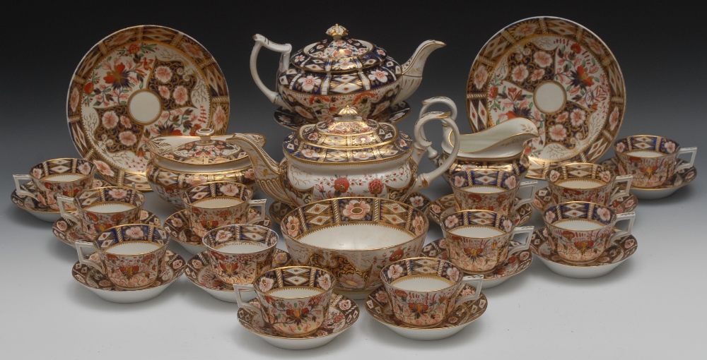 A Derby composed tea service, decorated