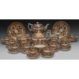 A Derby composed tea service, decorated