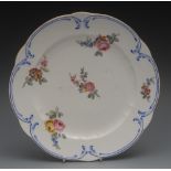A Sevres shaped circular plate, painted