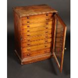 A Victorian mahogany country house collector's specimen cabinet, moulded top above a glazed door