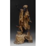 Austrian School (early 20th century), a cold painted spelter figural group of an Arab Street